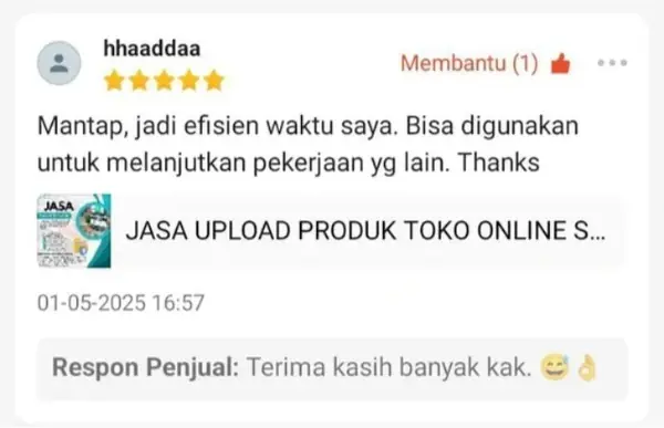 Review upload produk